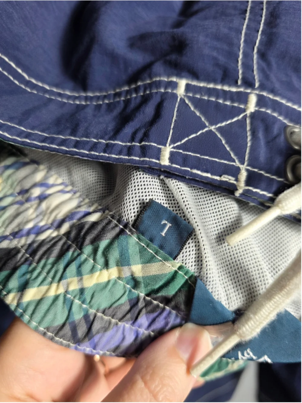 Men's Polo Ralph Lauren Swim Trunk Blue White beach shorts summer tropical large